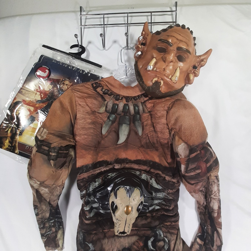 Warcraft Durotan Deluxe Muscle Costume Orc Blizzard Halloween Kids XL 14/16